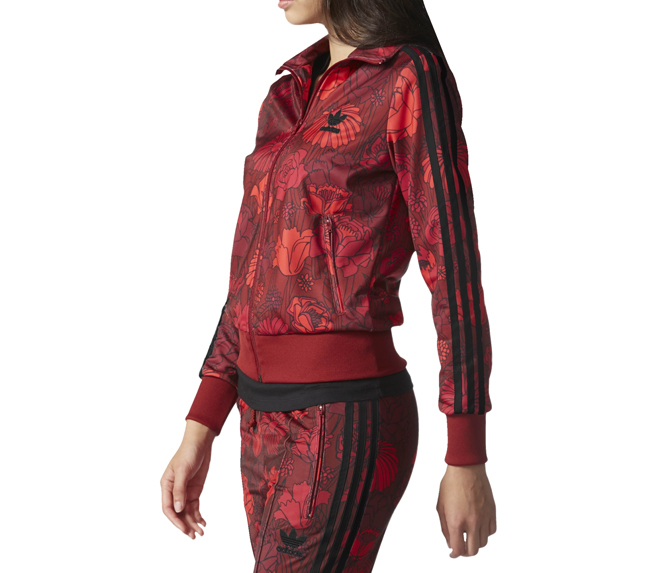 adidas red flower jacket