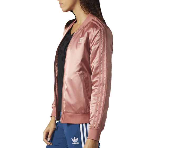 pink satin adidas jacket