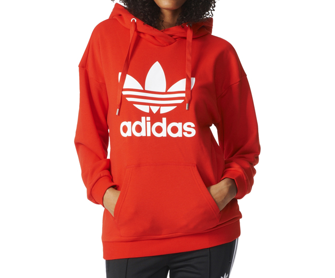 Adidas Womens Trefoil Hoodie Core Red Boardvillage Streetwear