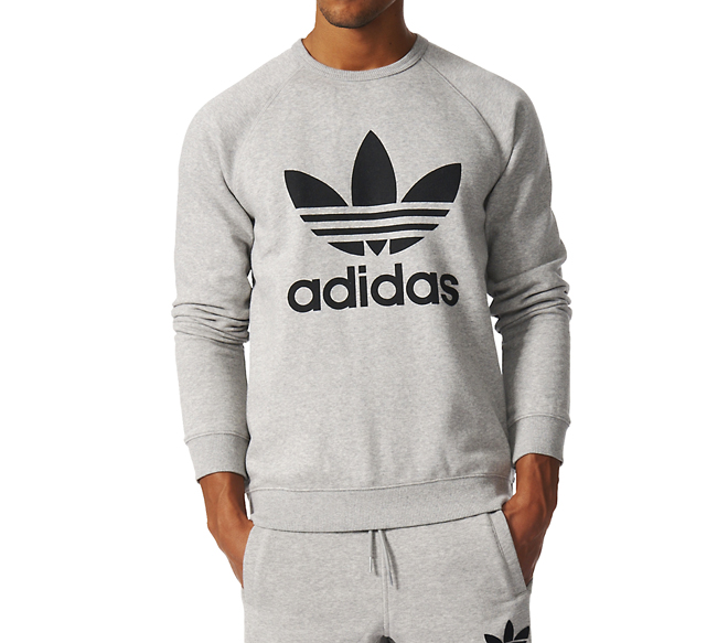 adidas originals trefoil sweatshirt grey