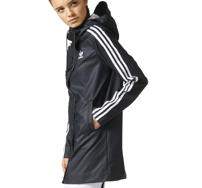 Adidas originals womens info poster rain jacket carbon sale
