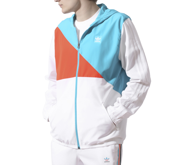 Adidas Courtside Windbreaker White Energy Blue Boardvillage