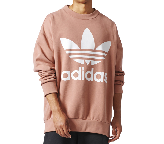 adidas pink oversized sweatshirt