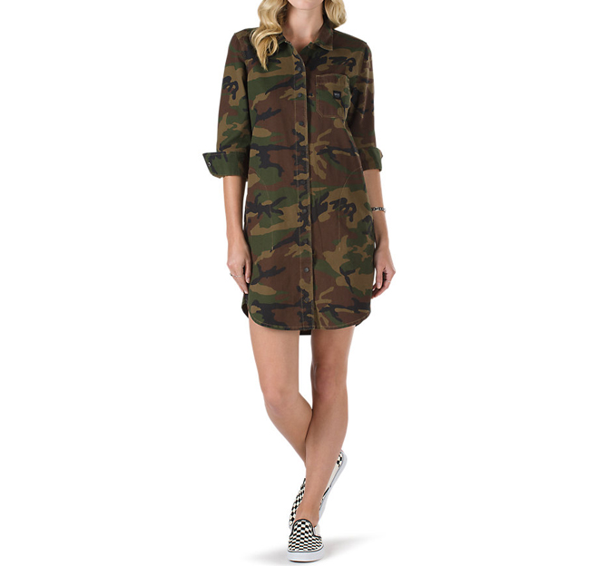 camo button down shirt women's