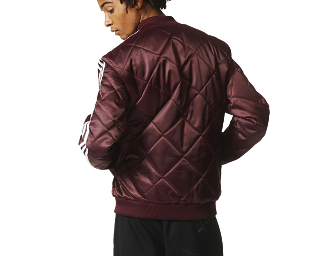 adidas sst quilted jacket maroon