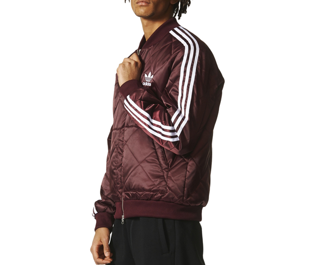 adidas sst quilted jacket maroon