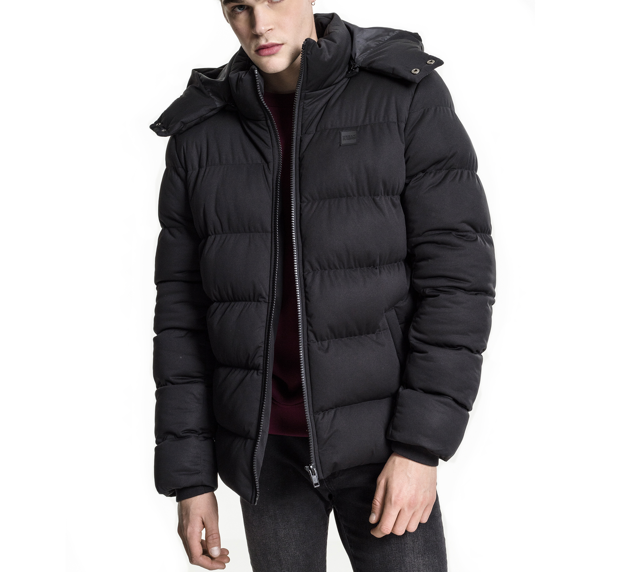 Urban Classics Hooded Boxy Puffer Jacket Black - Boardvillage Streetwear | Suomalainen 