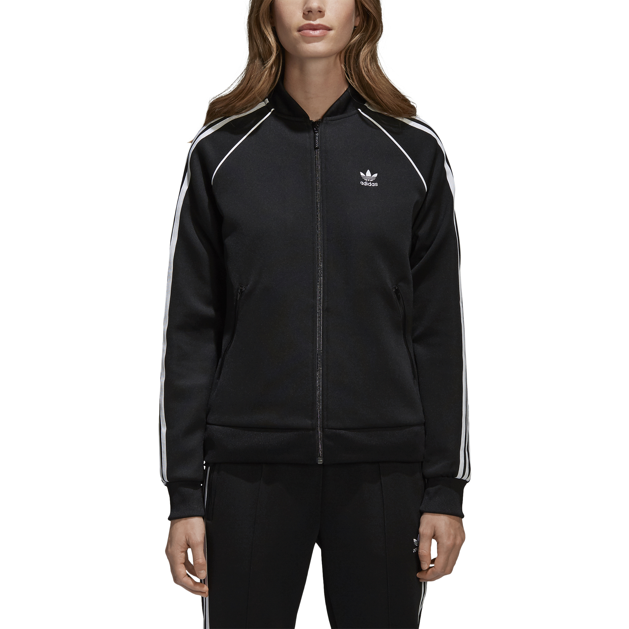 adidas track jacket black womens