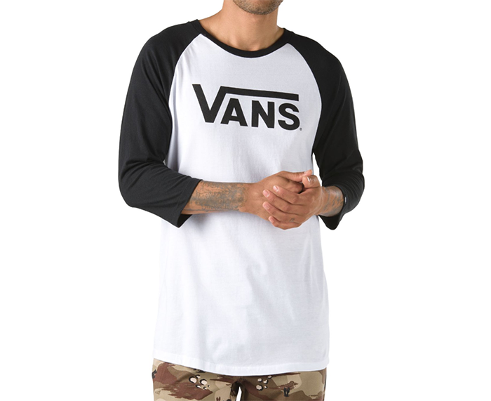 Vans Classic Raglan White Black - Boardvillage Streetwear | Suomalainen Katumuodin