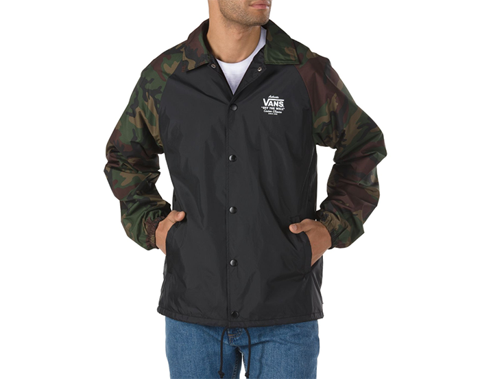 Vans Torrey Coaches Jacket Black Camo Boardvillage Streetwear Suomalainen Katumuodin Verkkokauppa