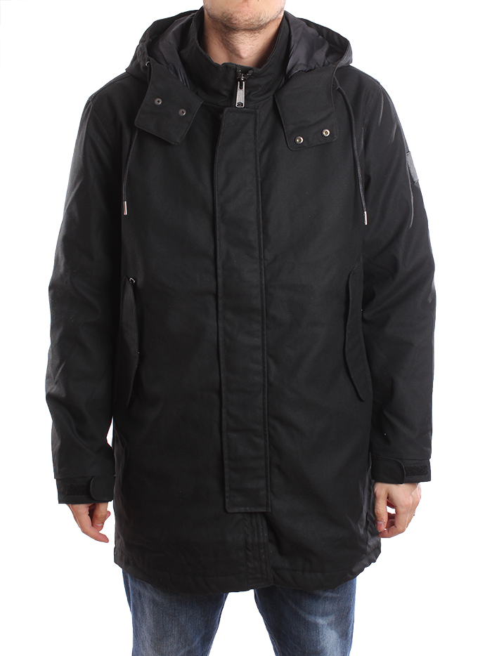black fishtail parka