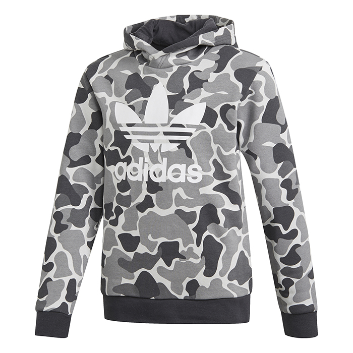 Adidas Junior Camo Trefoil Hoodie Carbon - Boardvillage Streetwear ...