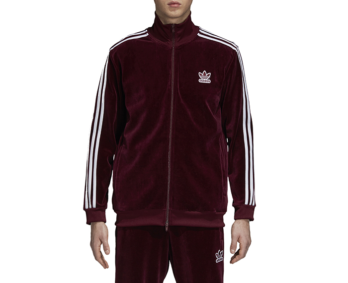 adidas beckenbauer jacket maroon