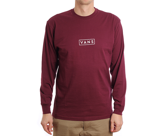 vans burgundy long sleeve t shirt