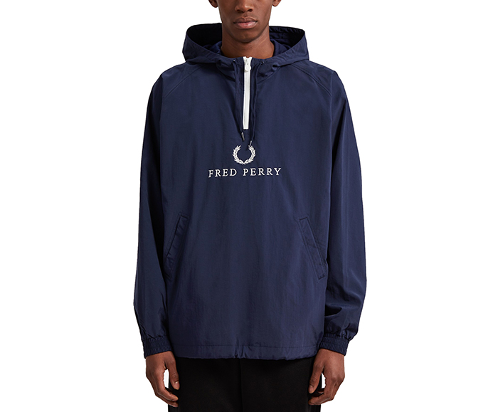 fred perry embroidered half zip jacket
