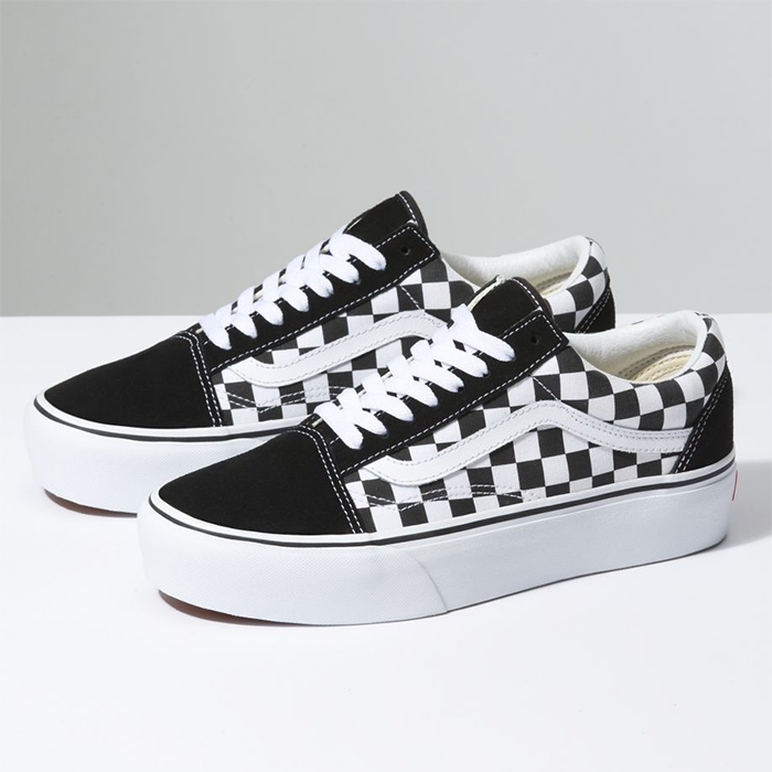 vans old skool platform black white checkerboard