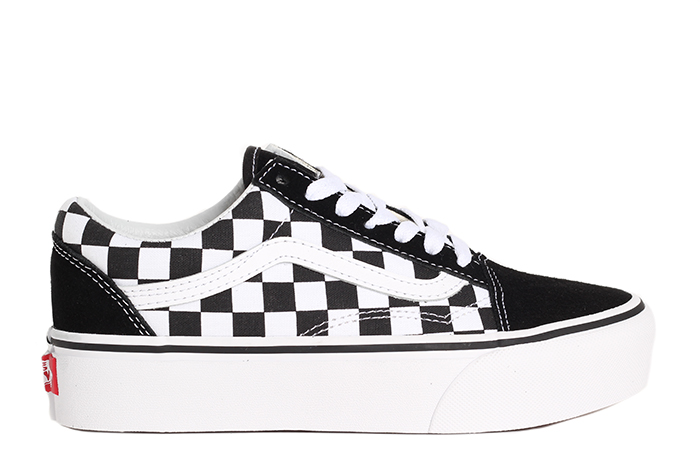 vans checkerboard old skool platform black and white