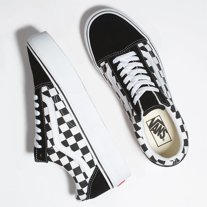 vans old skool platform black white checkerboard