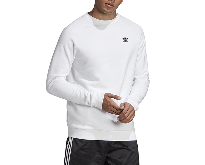 adidas trefoil white crew neck sweatshirt