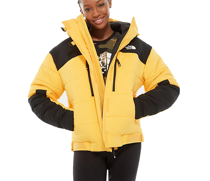 north face yellow and black jacket