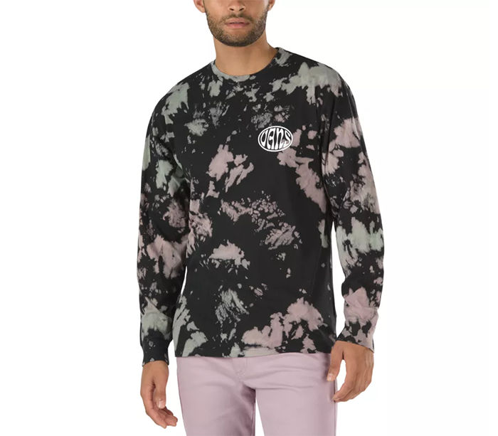 Vans Wall Slide Long Sleeve T Shirt Black Tie Dye Boardvillage Streetwear Suomalainen Katumuodin Verkkokauppa