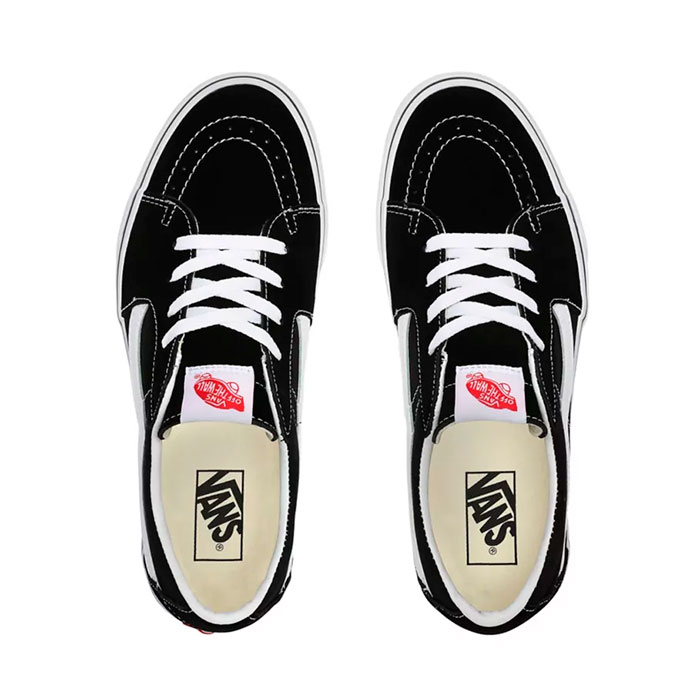 vans sk8 low black white