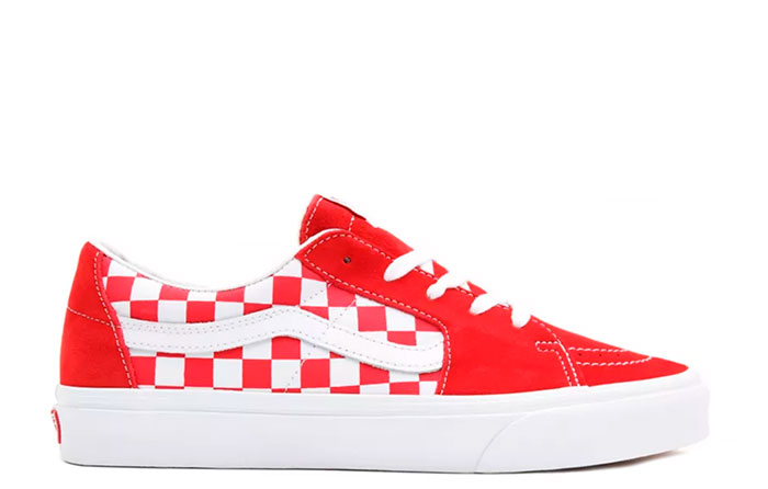 low top vans red