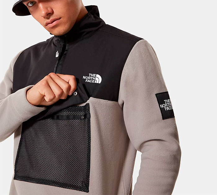 grey fleece north face jacket