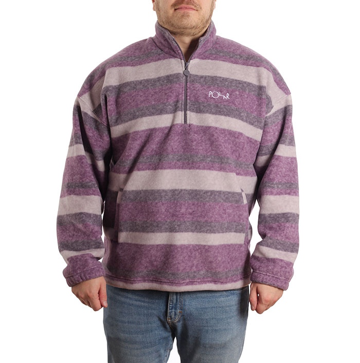 POLAR SKATE CO. / STRIPE FLEECE PULLOVER