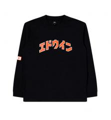 Edwin Katakana Retro LS T-Shirt Black