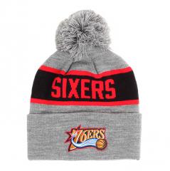 Mitchell & Ness Cuffed Philadelphia 76ers Bobble Beanie Grey