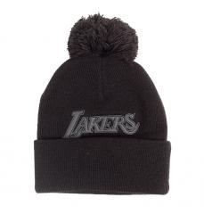 Mitchell & Ness Cuffed LA Lakers Reflective Bobble Beanie Black