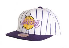 Mitchell & Ness NBA Retro Pinstripe LA Lakers Snapback White