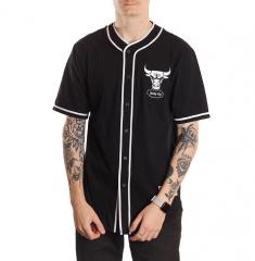 Mitchell & Ness Cotton Button Front Shirt Chicago Bulls Black