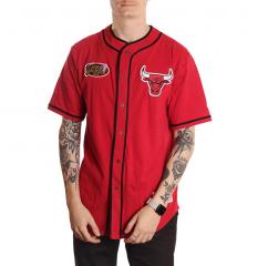 Mitchell & Ness Cotton Button Front Shirt Chicago Bulls Red