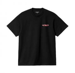 Carhartt WIP S/S Ink Bleed T-Shirt Black / Pink