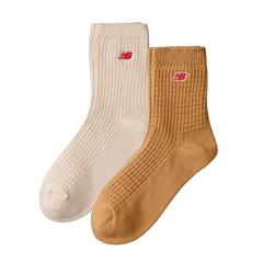 New Balance Waffle Knit Ankle Sock 2-Pack White / Brown