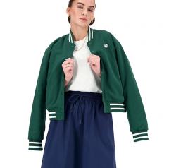 New Balance Womens Sportswear's Greatest Hits Varsity Jacket Nightwatch Green