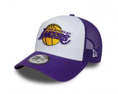 New Era 9Forty LA Lakers Side Patch A-Frame Trucker Cap Purple