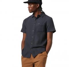 Brixton Charter Organic Cotton Linen Blend S/S Washed Black