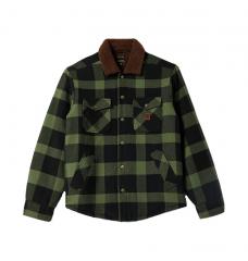 Brixton Durham Sherpa Lined Jacket Black / Wild Green Flannel