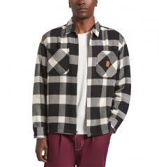 Brixton Union Zip Flannel Off White / Black