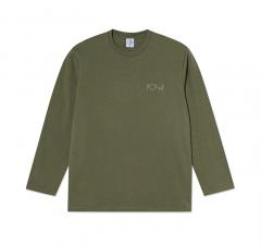 Polar Skate Co. Stroke Logo Steve Longsleeve T-Shirt Army Green