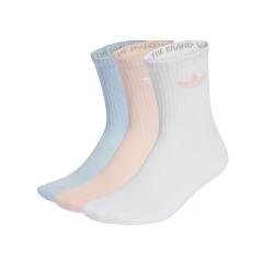 Adidas Trefoil Cushion Crew Socks 3-Pack White / Blue / Pink