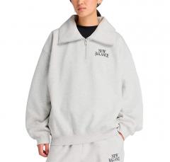 New Balance Womens Trackside Fleece Half Zip Ash Heather