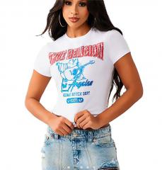 True Religion Crystal Buddha Crew Neck T-Shirt Optic White