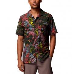 Columbia Tech Trail Utility Printed Woven Shirt Washed Red / Geofern Greenscape