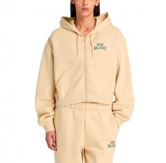 New Balance Womens Trackside Fleece Full Zip Toasted Sesame