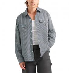 Brixton Journey Lightweight Shirt Navy / White Stripe