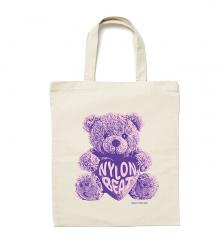 Makia X Nylon Beat Teddy Tote Bag Ecru